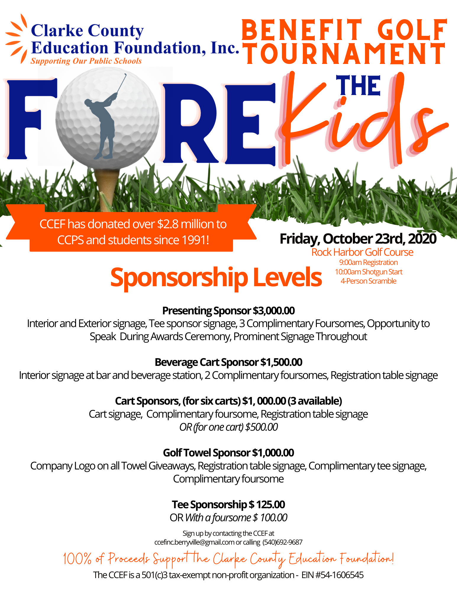 Fore the Kids Sponsorship Levels